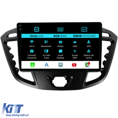 Navigatie Dedicata Ford Transit (2012-2018), 9Inch, 6Gb Ram, 128Gb Stocare, Carplay Performance AutoTuning