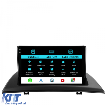 Navigatie Dedicata BMW X3 E83 (2004-2012),QuadCore, 9Inch, 4Gb Ram, 64Gb Stocare, Carplay Performance AutoTuning