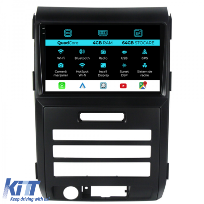 Navigatie Dedicata Ford F150 (2008-2014),QuadCore, 9Inch, 4Gb Ram, 64Gb Stocare, Carplay Performance AutoTuning