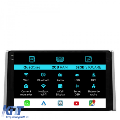 Navigatie Dedicata Toyota Rav4 (2018-2024), 9Inch, 2Gb Ram, 32Gb Stocare, Carplay Performance AutoTuning