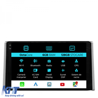 Navigatie Dedicata Toyota Rav4 (2018-2024), 9Inch, 6Gb Ram, 128Gb Stocare, Carplay Performance AutoTuning