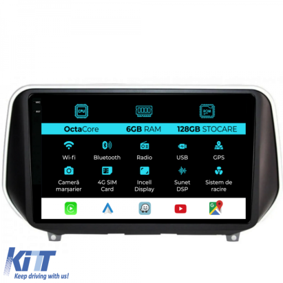 Navigatie Dedicata Hyundai SantaFe (2018-2024), 9Inch, 6Gb Ram, 128Gb Stocare, Carplay Performance AutoTuning