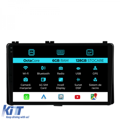 Navigatie Dedicata Toyota Auris, Corolla (2015-2019), 9 Inch, 6Gb Ram, 128Gb stocare, Carplay Performance AutoTuning