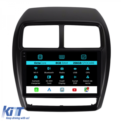 Navigatie Dedicata Mitsubishi ASX (2016 - 2019), 9Inch, 8Gb Ram, 256Gb Stocare, Carplay Performance AutoTuning