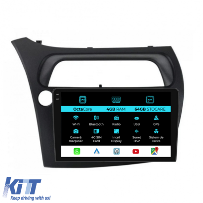 Navigatie Dedicata Honda Civic VII Hatchback (2006-2011), 9Inch, 4Gb Ram, 64Gb Stocare, Carplay Performance AutoTuning