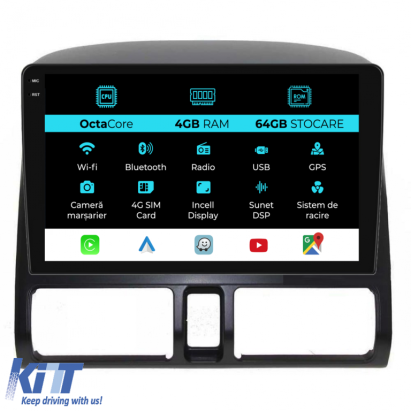 Navigatie Dedicata Honda CR-V (2001-2006), 9Inch, 4Gb Ram, 64Gb Stocare, Carplay Performance AutoTuning