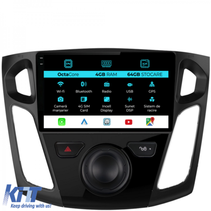 Navigatie  Dedicata Ford Focus 3 (2012-2018), 9Inch, 4Gb Ram, 64Gb Stocare, Carplay Performance AutoTuning