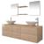 Set mobilier baie 9 piese cu chiuvete și robinete incluse, Bej GartenMobel Dekor