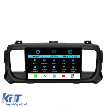 Navigatie Dedicata Peugeot Expert   Citroen Jumpy 3 (2016-2021), 9Inch, 2Gb Ram, 32Gb Stocare, Carplay Performance AutoTuning