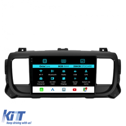Navigatie Dedicata Peugeot Expert   Citroen Jumpy 3 (2016-2021), 9Inch, 8Gb Ram, 256Gb Stocare, Carplay Performance AutoTuning