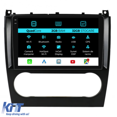 Navigatie Dedicata Mercedes C-Class W203 CLK W209 (2005 - 2009), 9Inch, 2Gb Ram, 32Gb Stocare, Carplay Performance AutoTuning