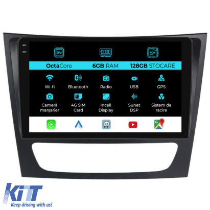 Navigatie Dedicata Mercedes E-Class W211 (2002 - 2010), 9Inch, 6Gb Ram, 128Gb Stocare, Carplay Performance AutoTuning