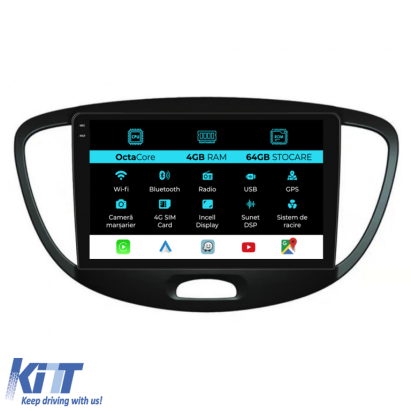 Navigatie Dedicata Hyundai I10 (2007-2013), 9Inch, 4Gb Ram, 64Gb Stocare, Carplay Performance AutoTuning