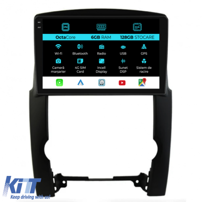 Navigatie Dedicata Kia Sorento (2009-2012), 9Inch, 6Gb Ram, 128Gb Stocare, Carplay Performance AutoTuning