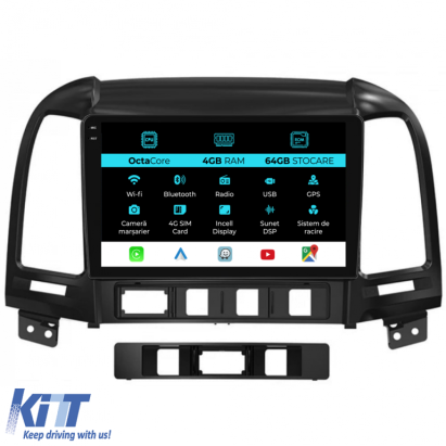 Navigatie Dedicata Hyundai Santa Fe (2005-2012), 9Inch, 4Gb Ram, 64Gb Stocare, Carplay Performance AutoTuning
