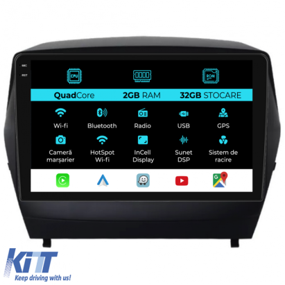 Navigatie Dedicata Hyundai IX35 (2009 - 2015), 9 Inch, 2Gb Ram, 32Gb stocare, Carplay Performance AutoTuning