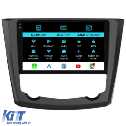 Navigatie Dedicata Renault Kadjar (2015-2019), 9Inch, 2Gb Ram, 32Gb Stocare, Carplay Performance AutoTuning