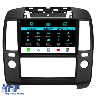 Navigatie Dedicata Nissan Navara (2004-2010), 9Inch, 8Gb Ram, 256Gb Stocare, Carplay Performance AutoTuning