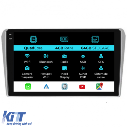 Navigatie Dedicata Toyota Avensis (2002-2008),QuadCore, 9 Inch, 4Gb Ram, 64Gb stocare, Carplay Performance AutoTuning