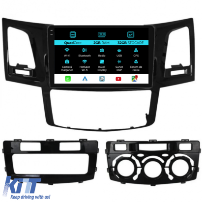 Navigatie Dedicata Toyota Hilux VII (2004-2015), 9Inch, 2Gb Ram, 32Gb Stocare, Carplay Performance AutoTuning