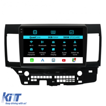 Navigatie Dedicata Mitsubishi Lancer (2007-2013), 9Inch, 2Gb Ram, 32Gb Stocare, Carplay Performance AutoTuning