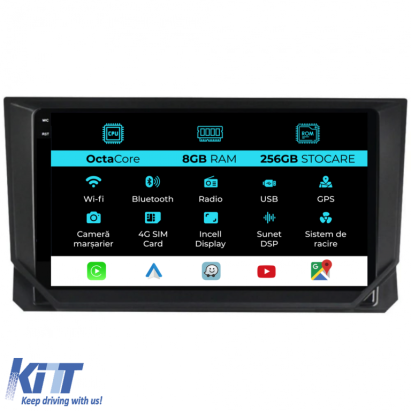 Navigatie Dedicata Seat Ibiza (2017 - 2025), 9Inch, 8Gb Ram, 256Gb Stocare, Carplay Performance AutoTuning