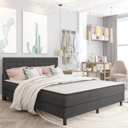 Tăblie capitonată, gri închis, 180 x 200 cm, material textil  GartenMobel Dekor