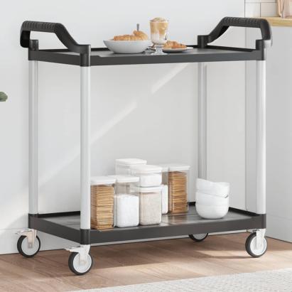 Cărucior cu 2 niveluri, negru, 99x50x97 cm, aluminiu GartenMobel Dekor