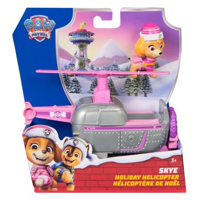 PATRULA CATELUSILOR VEHICUL SI FIGURINA SKYE CU ACCESORII DE CRACIUN SuperHeroes ToysZone