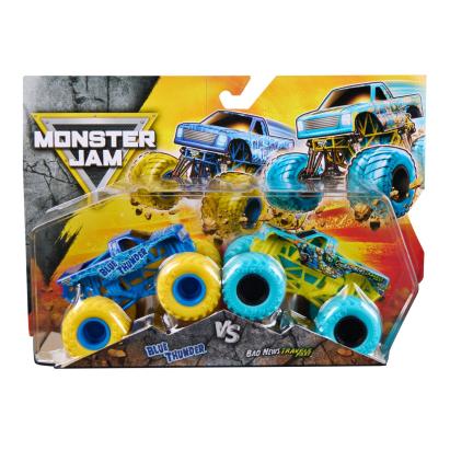 MONSTER JAM SET 2 MASINUTE METALICE BLUE THUNDER SI BAD NEWS TRAVELS FAST SCARA 1 LA 64 SuperHeroes ToysZone