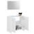 Set mobilier de baie, 3 piese, alb, lemn prelucrat GartenMobel Dekor