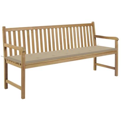 Bancă de grădină, cu pernă bej, 175 cm, lemn masiv de tec GartenMobel Dekor