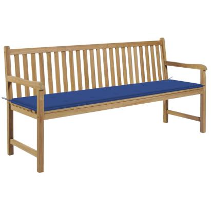 Bancă de grădină cu pernă albastru regal 175 cm lemn masiv tec GartenMobel Dekor