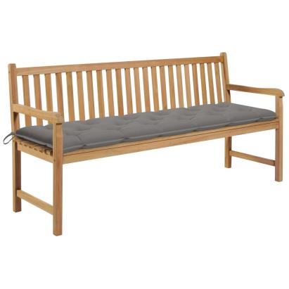 Bancă de grădină, pernă gri, 175 cm lemn masiv tec GartenMobel Dekor