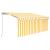 Copertină retractabilă manual cu stor, galben & alb, 3x2,5 m GartenMobel Dekor