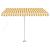 Copertină retractabilă manual, galben/alb, 300x250 cm GartenMobel Dekor