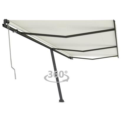 Copertină autonomă retractabilă automat, crem, 600x350cm GartenMobel Dekor
