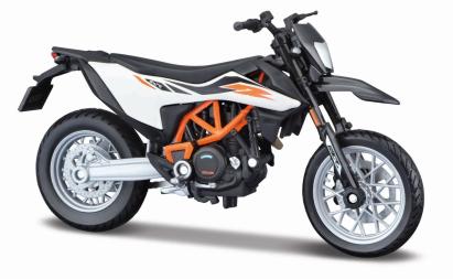 MAISTO MOTOCICLETA METALICA CU STAND EDITIE SPECIALA KTM 690 SMC R SCARA 1 LA 18 SuperHeroes ToysZone