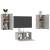 Set de dulapuri TV, 3 piese, gri beton, lemn prelucrat GartenMobel Dekor