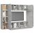 Set de dulapuri TV, 8 piese, gri beton, lemn prelucrat GartenMobel Dekor