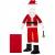 Set Costum de Mos Craciun cu Barba, Caciula, Sac Cadouri, 13 Piese, Rosu/Alb