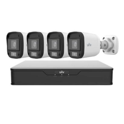 Kit supraveghere 4 mini camere Uniview, 5MP,  ColorHunter, 5MP 2K+, Lumina Alba 20m, Vedere color pe timp de noapte, DVR 4 canale, Vizualizare de pe telefon SafetyGuard Surveillance