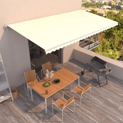 Copertină retractabilă automat, crem, 600x350 cm GartenMobel Dekor