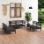 Set mobilier de grădină, 6 piese, negru, lemn masiv de pin GartenMobel Dekor