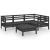 Set mobilier de grădină, 5 piese, negru, lemn masiv de pin GartenMobel Dekor