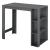 RESIGILAT - Masa tip Bar Danderyd cu 3 Rafturi pentru Bauturi, PAL Gri Inchis, Dimensiuni 120x60x105 cm