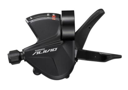 Maneta schimbator stanga Shimano Alivio ASLM3100LB, 3 viteze, cu indicator optic, cu colier Ultimate FactoryBikes