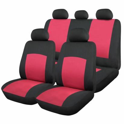 Huse Scaun Auto, 9 piese, universale, culoare Rosu-Negru FAVLine Selection