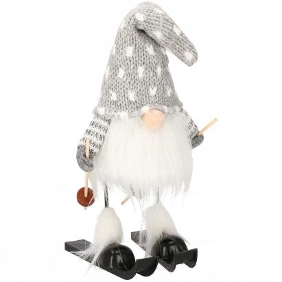 Figurina Craciun, Spiridus pe schiuri, inaltime 33cm Household NewTrend
