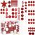Set globuri si decoratiuni de Craciun, 105 piese, diverse dimensiuni, alb rosu Household NewTrend